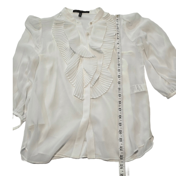 White House Black Market White Ruffle Blouse - Picture 11 of 13